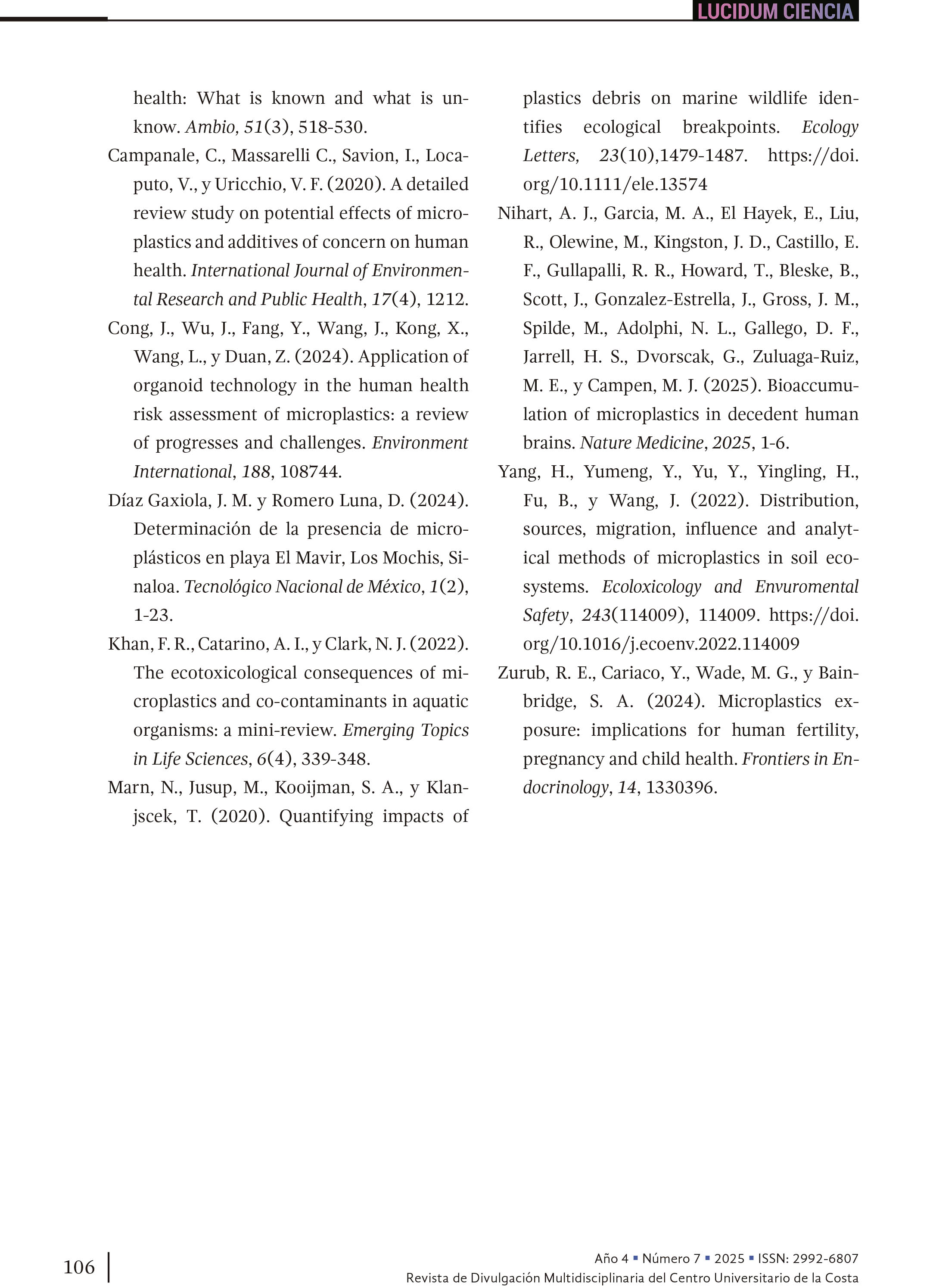 11. Microplásticos: amenaza para los ecosistemas y la salud humana