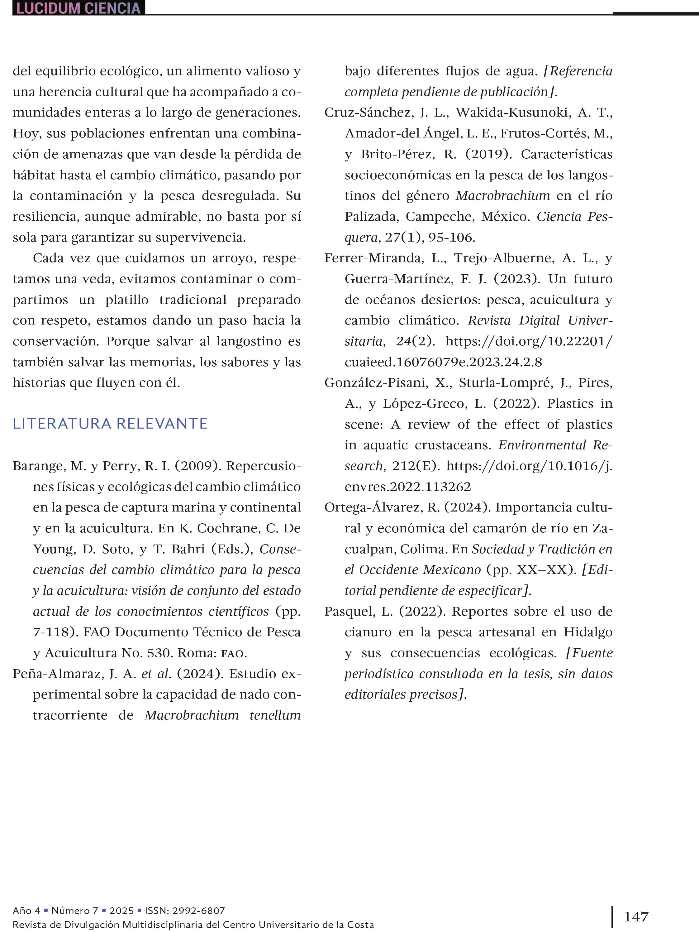 17. El langostino invisible: una joya ribereña amenazada por el impacto humano