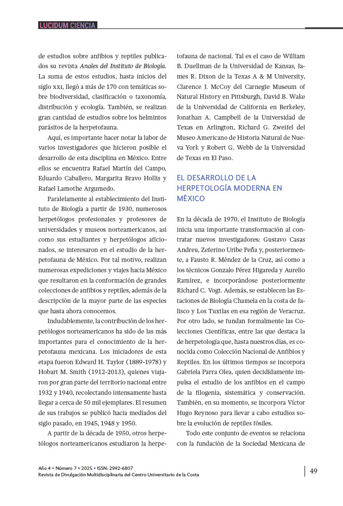 4. Un vistazo a la historia del estudio de los anfibios y reptiles de México