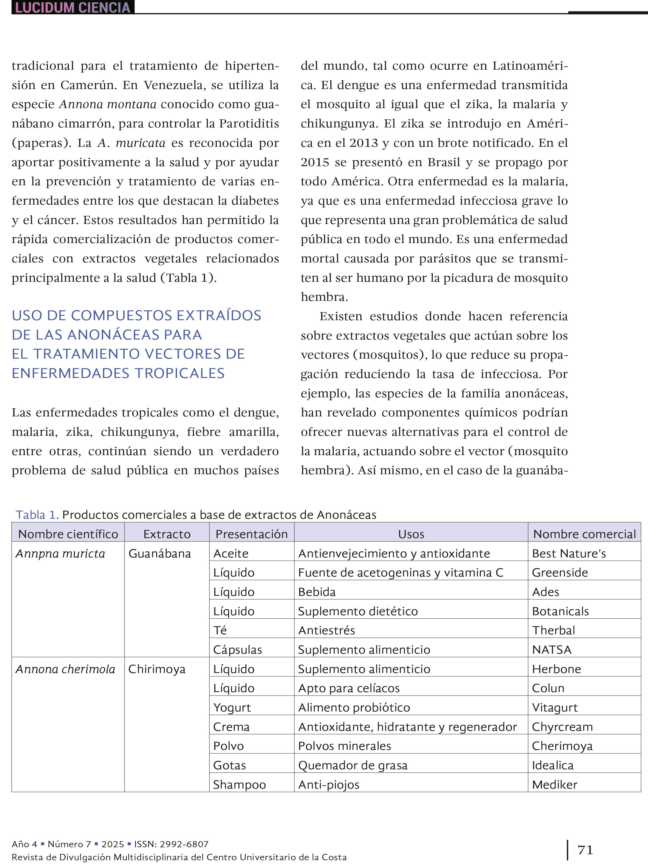 7. Plantas vs. Patrañas: la importancia de compuestos activos de origen vegetal para mitigar enfermedades