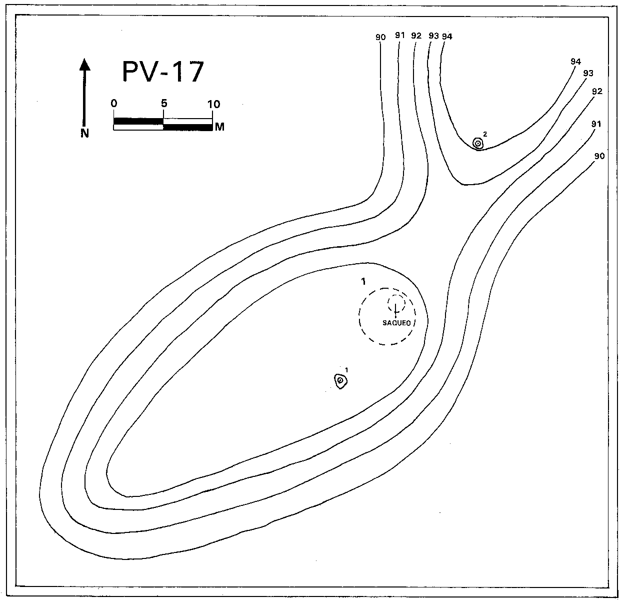 Plano topográfico - La Mesa del Veladero