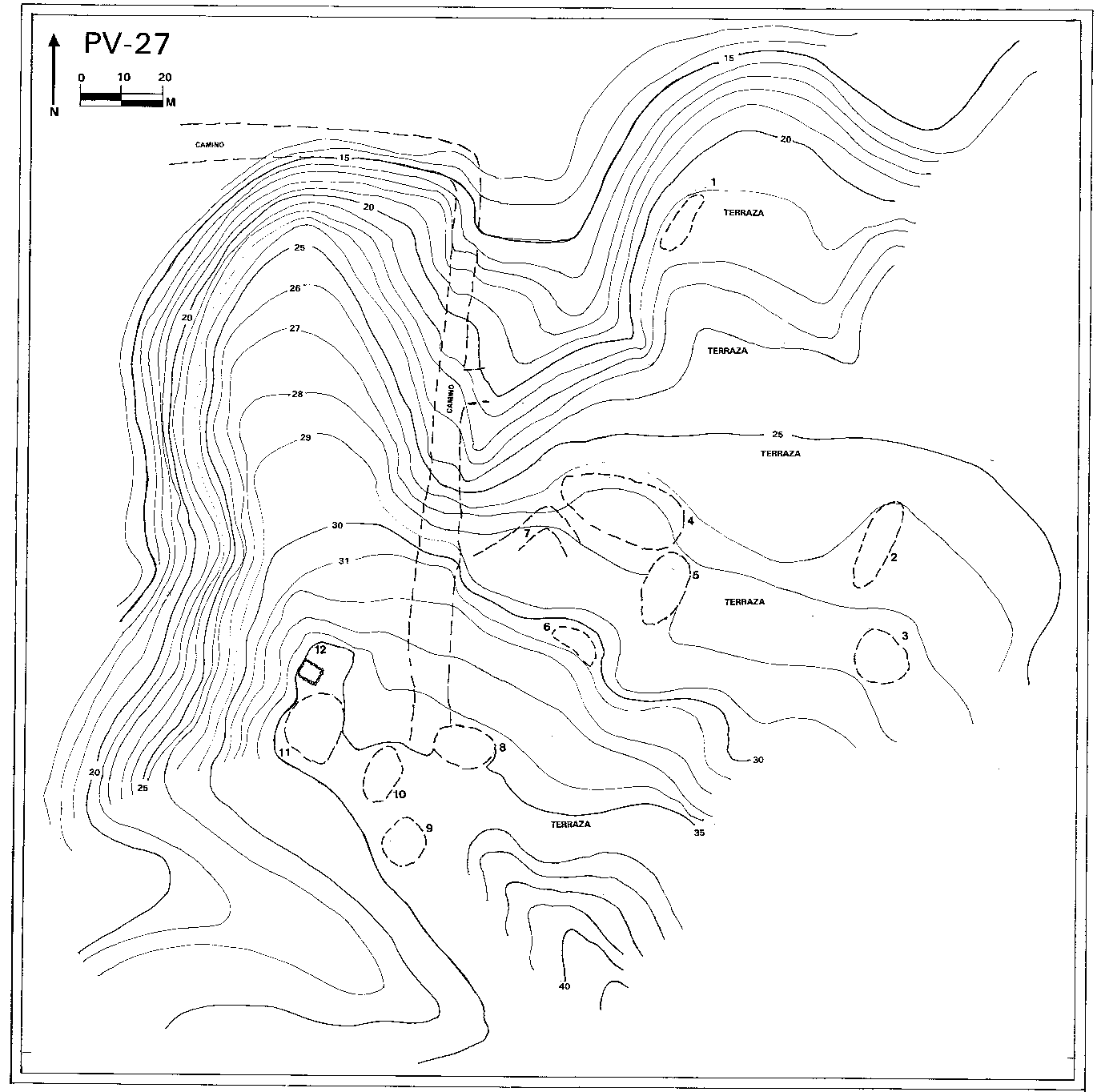 Plano topográfico - El Arroyo de Santo Domingo  h