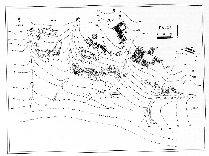 Plano topográfico La piedra Barrenada
