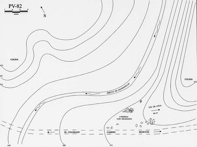 Plano topográfico Los Horcones Quemados