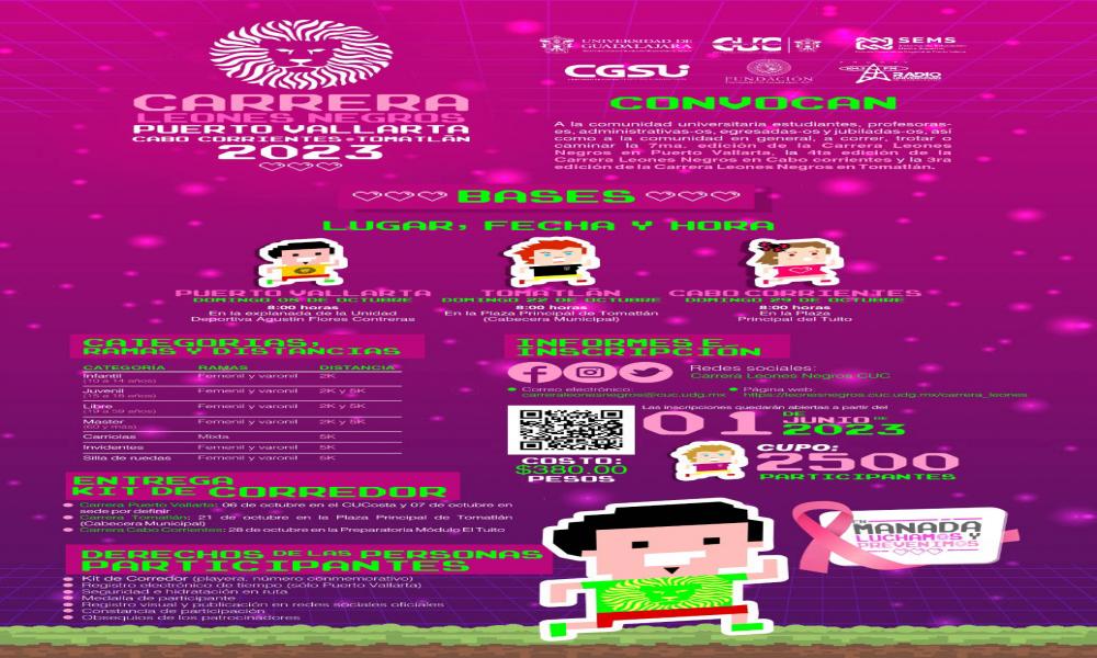 La Carrera Leones Negros 2023 será a beneficio de sobrevivientes de cáncer de mama