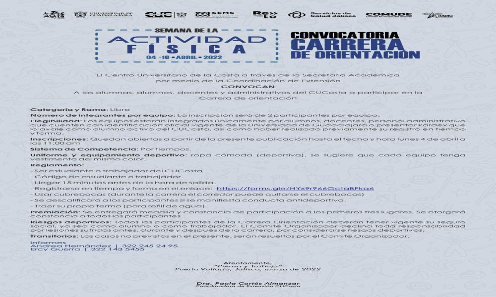 Presentan programa de actividades de la Semana de Actividad Física del CUCosta