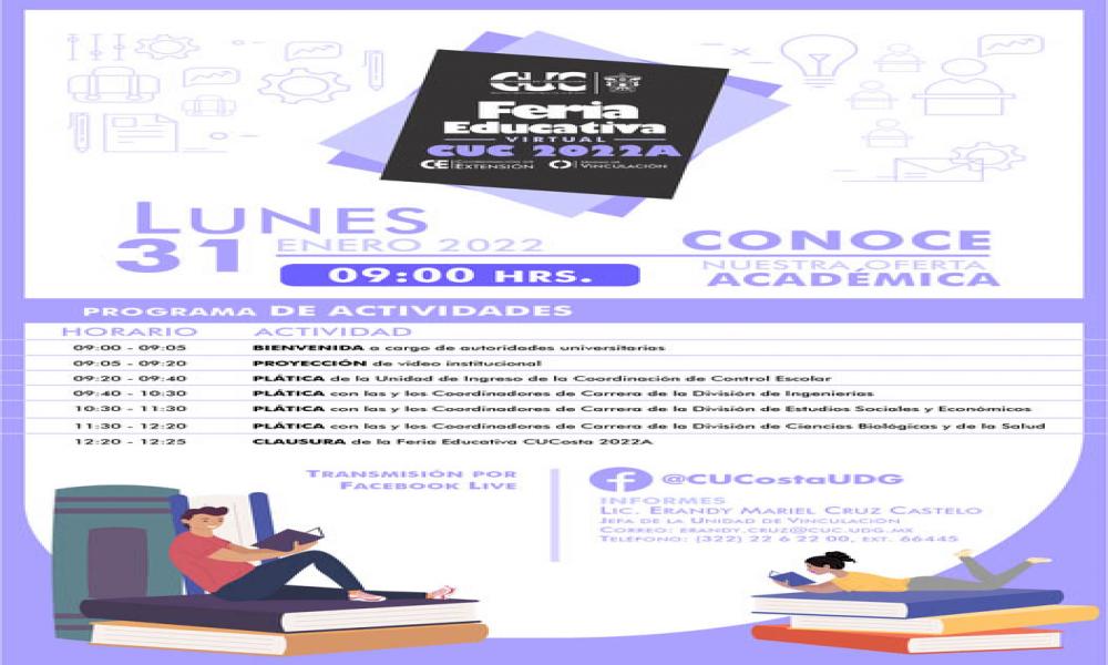 Presentarán oferta académica a interesados en ingresar al CUCosta