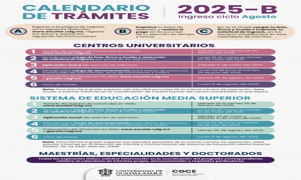 Conoce las nuevas fechas del calendario de trámites 2025-B